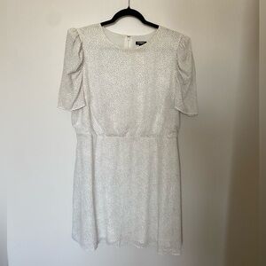 Express White and Black Polka Dot Dress